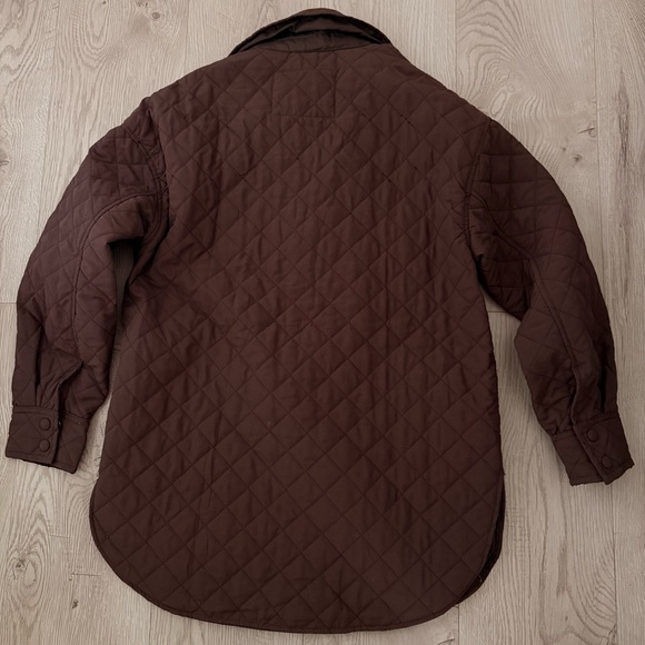 Ashley Outerwear Brown Quilted Utility Shacket 8 Oversized Gorpcore Normcore - Picture 5 of 10